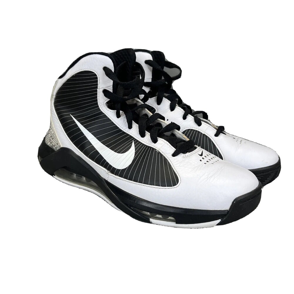 Nike Air Max Basketball Sneakers Black White Lace Up Mid Top Size 7 US